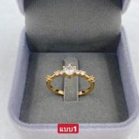 ราคา แหวนเพชร แหวนเงิน92 5 แหวนทองชุบ18k มี2แบบ N1 แหวนทองไมครอน (7162070210)