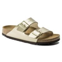 ราคา picturesque 2023 Birkenstock Arizona Birko Flor Womens Regular Width Sandals in Gold (20330496965)