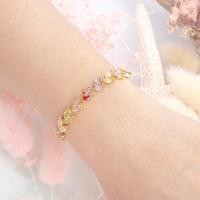ราคา สร้อยข้อมือเพชร สร้อยข้อมือใบมะกอกสีทอง เพชรczสีรวม สวยสีหวาน ใส่แล้วดูดี พร้อมส่ง ใบมะกอกสีรวม (12282681687)