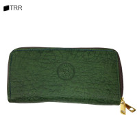 ราคา THAILEATHERGOODS กระเป๋าสตางค์หนังวัวแท้ ลายหนังช้าง ทรงยาว กระเป๋าตังค์ ซิปรอบคู่ (14324169694)