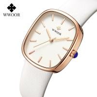 ราคา WWOOR แบรนด์เดิมสุภาพสตรีดูสายหนังแฟชั่นที่เรียบง่าย30เมตรกันน้ำสุภาพสตรีนาฬิกาข้อมือสำหรับผู้หญิง (16598969600)