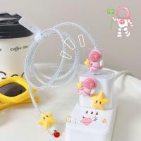 ราคา AKULA Store เคสที่ป้องกันสาย USB อุ้งเท้านักบินอวกาศลายดาว3D น่ารักสำหรับ iPhone 18W 20W สายข้อมูลสายสำหรับ iPhone 18W 20W เคสชาร์จเร็ว (20183976650)