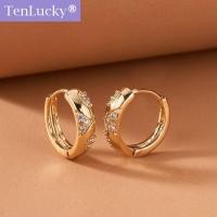 ราคา แฟชั่นส่องแสงเป็นประกายระยิบระยับเซอร์คอนทรงกลมสำหรับผู้หญิง TenLucky เป็นมิตรต่อสิ่งแวดล้อมต่างหูแบบห่วงสำหรับต่างหูห่วงกลมผู้หญิง (20801019430)