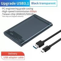 ราคา กล่องฮาร์ดดิสก์โปร่งใส2 5นิ้ว SSD SATA ไปยัง USB3 0 3 1ประเภท C wadah HDD eksternal เคลื่อนที่รองรับ6TB สำหรับ SDD HDD (21171333288)