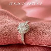 ราคา แหวนเพชรcz แหวนชุบเงินแท้ ปรับขนาดได้ แหวนเงิน (18146337352)