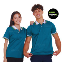 ราคา เสื้อโปโลสีเขียวหยก ปกขาวริ้วดำเขียว polopeak (16923539524)