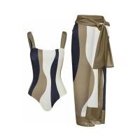 ราคา 2pcs Per Set Vintage Slim Asymmetric Striped Bikini Sets Sunscreen Skirt Swimsuit with Contrast Cover Up 2 Pack Swimwear 2023 Beach Bathing Suit (20096513777)