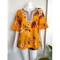 ราคา เสื้อคอวีแขนระบาย อก44 นิ้ว (19200175930)