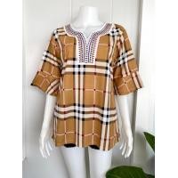 ราคา เสื้อคอวีแขนระบาย อก44 นิ้ว (19200175945)