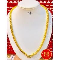 ราคา สร้อยคอทองลายบ็อกกลมพ่นทรายตัดลาย น้ำหนัก 1 2 3 5 8 บาท ทองชุบ ทองหุ้ม สวยเสมือนจริง นพคุณห้างทอง (19566228071)