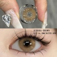 ราคา คอนแทคเลนส์ AURORA Series Brown Crystal คอนแทคเลนส์ ขนาดมินิ Wink สุดฮิต ขายดี1คู่ 14 2mm (19621307688)