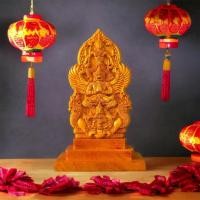 ราคา R2 นารายณ์ทรงครุฑประทับบนพระราหู งานแกะสลักไม้ขนุน (21267328916)