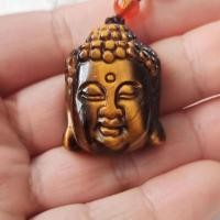 ราคา ธรรมชาติเสือตาหินพระพุทธรูปหัวจี้สร้อยคอเสือตาหินผู้ชายและผู้หญิงความปลอดภัยจี้ไม้ Metamorphic หินของขวัญจี้ (14389691798)