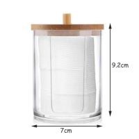 ราคา Makeup Organizer Cosmetic Storage Box Bathroom Jar Cotton Swab Cotton Pad Jewelry Organizer Bamboo Cover Round Storage Container (20647882234)