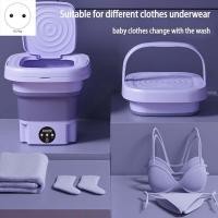 ราคา Portable Foldable Washing Machine with Spin Dryer Automatic Mini Underwear Sock Dormitory Washing Machine 8L (18542765686)