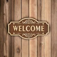 ราคา FudFudAR ฝุด ฝุด อะ ป้ายWELCOME แบบที่ 2 ตกแต่งร้าน ตกแต่งบ้าน วินเทจ vintage งานไม้ wooden shop ป้าย sign wooden (20825796040)