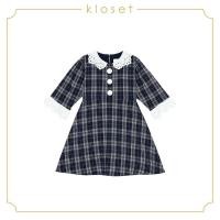 ราคา Kloset AW19 KD013 Tartan With Collar Dress (7740584482)