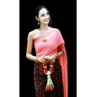 ราคา สไบผ้าด้านนุ่ม สไบผ้าจอร์เจีย สไบชุดไทยสไบสำเร็จรูป กว้าง13ยาว3ม (21175685827)