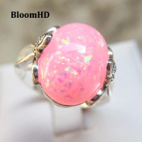 ราคา BloomHD โอปอลแหวนธรรมชาติโอปอลที่มีสีสันแสงพลอยเงินวงแหวนเครื่องประดับหรูหราสำหรับผู้หญิงอร่อยพรรคของขวัญ (16026520211)