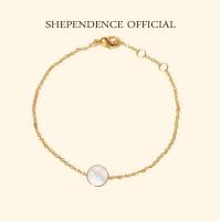 ราคา Shependence สร้อยข้อมือเปลือกมุกสีขาว White Mother Of Pearl Disc Bracelet (8238264219)