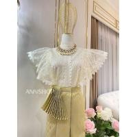 ราคา เสื้อลูกไม้แขนบานอลัง เสื้อลูกไม้ไฮโซ เสื้อลูกไม้คอเต่า เสื้อลูกไม้แขนสั้น เสื้อลายฉลุ เสื้องานบวชงานบุญ (18888932789)