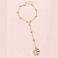 ราคา ILOVEDIY สร้อยข้อมือแหวนนิ้วกว้างโลหะสีทองต่อกันสายกำไลสร้อยคอรูปหัวใจแบบเรียบง่าย (14540703939)