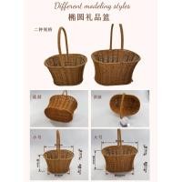 ราคา ตะกร้าหวายสานหวายเทียมพลาสติกแฮนด์เมดตะกร้าของขวัญแบบหิ้วอุปกรณ์เก็บดอกไม้และพืชสีเขียวสำหรับร้านดอกไม้ (11712665140)