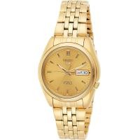 ราคา Seiko Mens SNK366K Seiko 5 Automatic Gold Dial Gold Tone Stainless Steel Watch (16358141578)