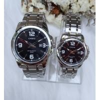 ราคา นาฬิกาคู่รัก Casio รุ่น MTP 1314D 1A และ LTP 1314D 1A สายแสตนเลส หน้าปัดดำ กันน้ำ 50 เมตร แท้100 ประกันศูนย์ CMG 1ปี (12139297454)