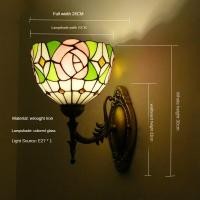 ราคา โคมไฟติดผนังทิฟฟานี่ LED โคมไฟติดผนังกระจกสีแฮนด์เมดสำหรับกระจกห้องน้ำข้างเตียงนอนร้านคาเฟ่ไฟตกแต่งผนัง (18761781141)