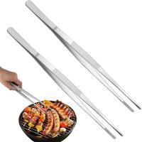 ราคา 2PCS Kitchen Tweezers Grill Tongs Stainless Steel Long Chef Food Clip BBQ Meat Beef Tong Bar Bartending Tweezer 30cm (10895904307)