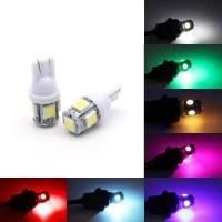 ราคา 2 หลอด หลอดไฟหรี่ T10 W5W LED 5 ชิพ T10 LED BULB 5050 5 SMD 12V LED Bulbs Lights Super Bright Auto Lamp จัดส่งในประเทศไทย (17090374021)