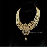 ราคา สร้อยคอมุกล้อมเพชร พร้อมต่างหู (20800564743)