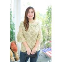 ราคา เสื้อลูกไม้ เสื้อลูกไม้แขนสามส่วน เสื้อลูกไม้สาวอวบ ผ้านิ่มใส่สบาย ใส่ออกงานได้ รุ่น06 (14998017525)