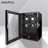 ราคา IBBETON Luxury Watch Winder Automatic Tachometer Fingerprint Unlocking With Mabuchi Motor LCD Touch Screen Wooden Watch Accessories Box Remote Jewelry Box Mechanical Watch Box (20305762622)
