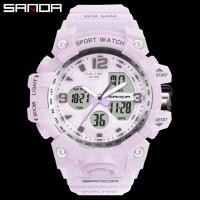 ราคา SANDAแบรนด์ชั้นนำหรูหราสตรีนาฬิกาลำลองผู้หญิงLedนาฬิกาควอทซ์ดิจิตอลแฟชั่นสีชมพูกันน้ำกลางแจ้งกีฬานาฬิกาข้อมือ (11491199823)