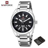 ราคา NAVIFORCE Watches for Men Original Fashion Casual Sports Wristwatch Stainess Steel Waterproof 3ATM with Luminous Hands Classic Calendar Display Quartz Watch NF9038 (21177974642)