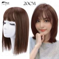 ราคา BASSAHAIR Straight Hair Toppers Hairpiece Clip In Women Bangs Fringe Hair Extensions Wig Seamless Hair Clip (16093797991)