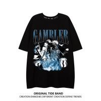 ราคา S 7XL Oversized Cotton Men T Shirt Casual Fashion Short Sleeve High Street American Trendy Oversize Tshirt Plus Size Tees Hip Hop Sports T shirts Mens Clothing (17597420493)