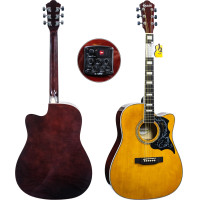 ราคา Kazuki Deluxe Series Electric Acoustic Guitar กีต้าร์โปร่งไฟฟ้า DLKZ 41C ทรง Dreadnought ขนาด 41 นิ้ว (4302228608)