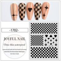 ราคา สติ๊กเกอร์ติดเล็บ สติ๊กเกอร์ สติ๊กเกอร์ตกแต่งเล็บ ลายตาราง ตาราง (19250865881)