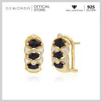 ราคา Gemondo ต่างหูเงินแท้ 925 ชุบทอง 18K ประดับไพลิน Blue Sapphire และเพชร Diamond ดีไซน์ทรงมาร์คีส์ (5734442692)