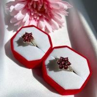 ราคา แหวนทับทิม 040 แหวนดอกไม้ทับทิม แหวนเพชร cz แหวนไมครอน พร้อมส่งเบอร์ 78 (9397909174)