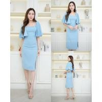 ราคา ชุดไปงานแต่ง ชุดออกงาน ชุดเดรสออกงาน เดรสน่ารักๆ S238 พริ้ว คลุมไหล่ เดรสสั้นงานแต่งงาน มีหลายสี สง่างาม (20499790813)