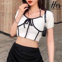 ราคา พร้อมส่ง เสื้อผูกโบว์ เสื้อครอปเอวลอย เสื้อสายฝอ ครอปสายฝอ ครอปคล้องคอ เสื้อคล้องคอ เสื้อผูกหลัง เสื้อผูกคอ 3636 (17193213530)