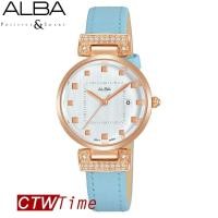 ราคา Alba Quartz Ladies Analog Leather Watch นาฬิกาข้อมือผู้หญิง สายหนังสีฟ้า รุ่น AH7Q78X1 สีฟ้า (1612358128)