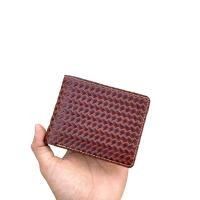 ราคา กระเป๋าเงินใบสั้น ลายสาน กระเป๋าเงิน กระเป๋าสตางค์ หนังวัวแท้100 (1795952325)