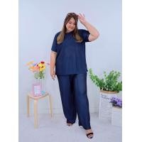 ราคา ชุดเซทขายาว เสื้อผู้หญิง ชุดอัดพลีทไซส์ใหญ่ งานแฟชั่นสำหรับสาวอ้วน ชุดเซต 2 ชิ้น ได้ทั้งเสื้อและกางเกง ซ340 (19745644462)