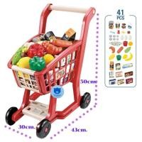 ราคา ของเล่นขายของ รถเข็นเด็ก รถเข็นช้อปปิ้ง ของเล่นชุดครัว ผักผลไม้ ขนม กาแฟ รวม 27 ชิ้น (16510612498)