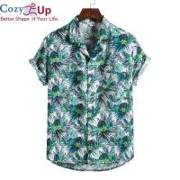 ราคา เสื้อเชิ้ตแขนสั้นผู้ชายสไตล์โคซี่อัพผ้าฝ้ายบางและผ้าลินินผ้าบาติกลายดอกไม้นุ่มสบายๆ (3248088581)